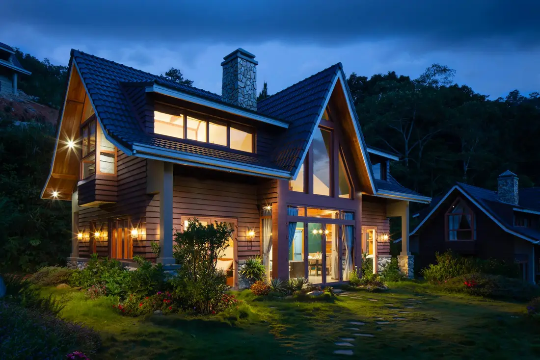 Residential home with a landscaped front yard